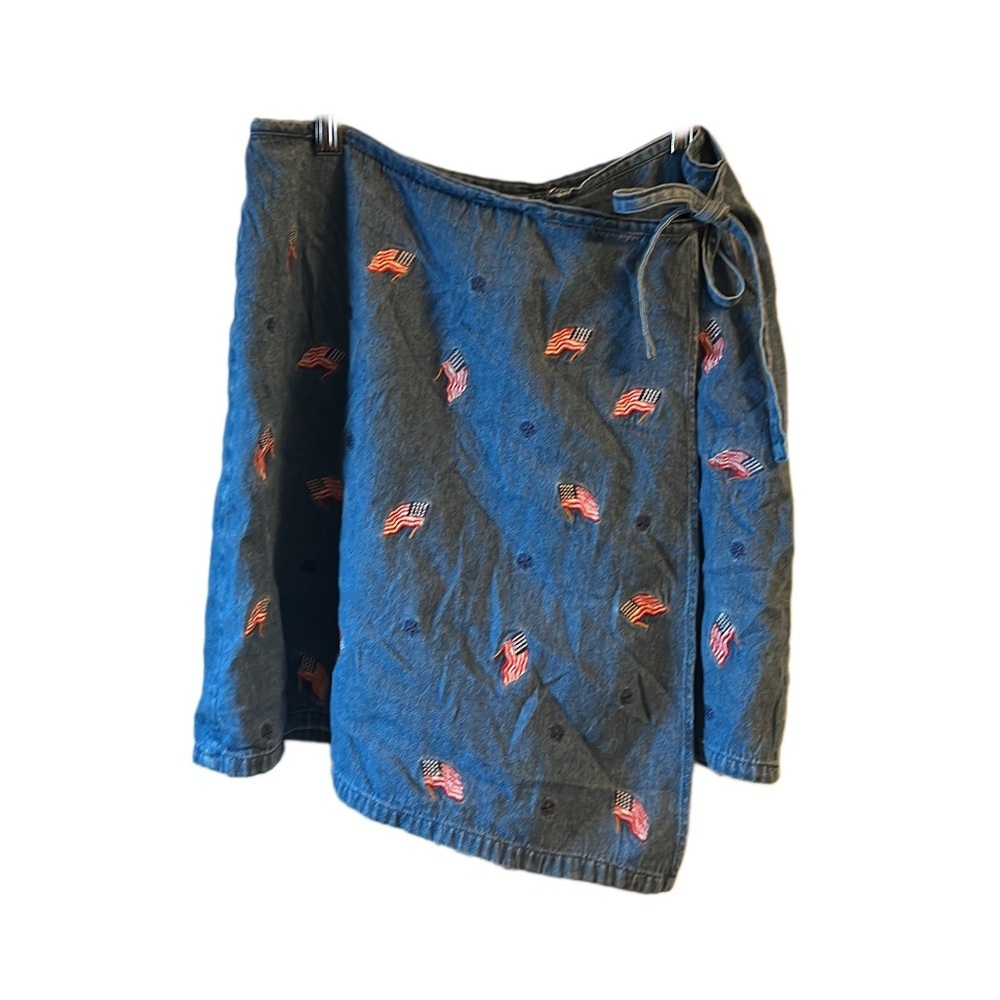 Women's Denim USA Flag Theme Skort Size 12